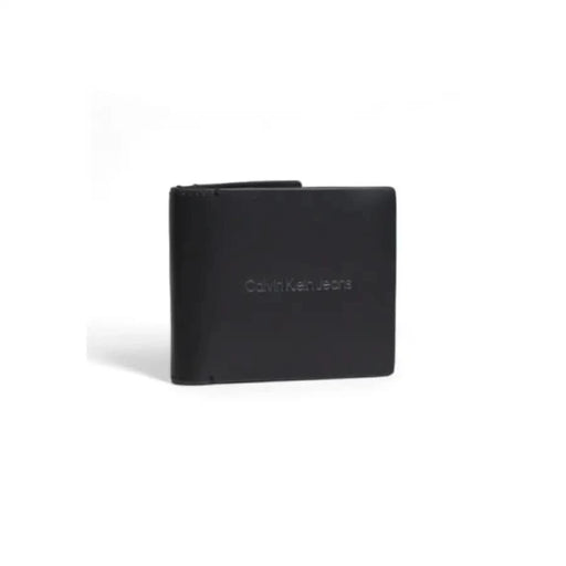 Calvin Klein black leather wallet with embossed logo for men