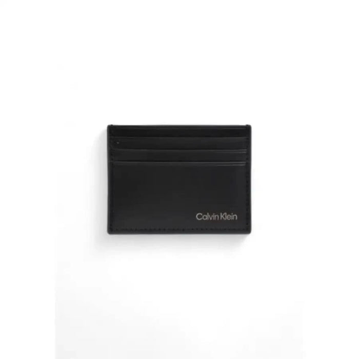 Black leather Calvin Klein card holder with multiple slots for Calvin Klein Men Wallet