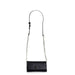 Black leather clutch purse with silver chain strap, Guess Women Bag stylish accessory