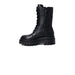 Calvin Klein Jeans women’s black leather combat boot with chunky sole and lace-up front