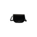 Black leather crossbody handbag with flap closure by Coccinelle for women