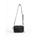 Black leather crossbody bag by Desigual featuring silver hardware and braided detail