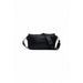 Black leather crossbody bag with adjustable strap and silver hardware by Desigual