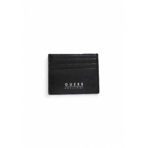 Black leather Guess card holder with multiple slots - Guess Men Wallet