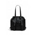 Black leather handbag with multiple straps and drawstring closure by Desigual