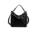 Black leather handbag with multiple straps and metal hardware by Guess Women Bag