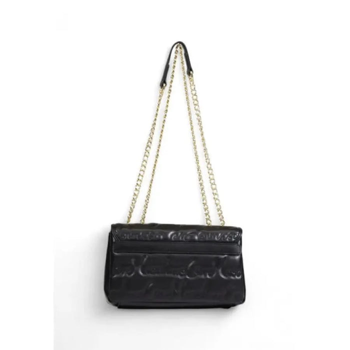 Black leather handbag with gold chain strap from Love Moschino Women Bag collection