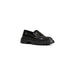 Love Moschino Women’s Black Leather Loafer with Chunky Treaded Sole