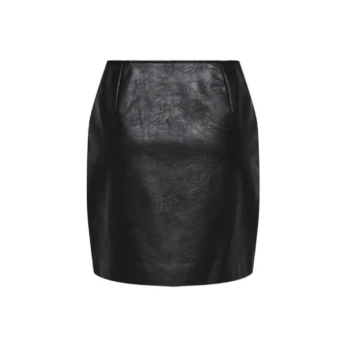 Black leather mini skirt with fitted silhouette from Only Women Skirt collection