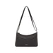 Black leather shoulder bag with long strap and Calvin Klein branding for women