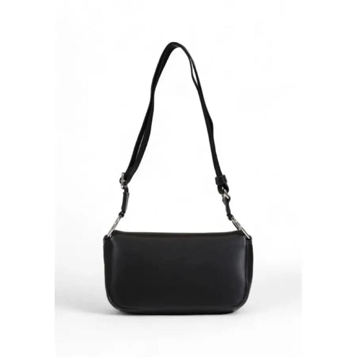 Black leather shoulder bag with adjustable strap from Tommy Hilfiger Women Bag