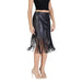 Black leather skirt with fringe trim by Vila Clothes for women, stylish and modern