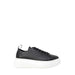 Armani Exchange Women Sneakers - Black Leather with Thick White Platform Sole