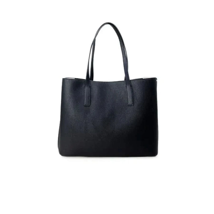 Black leather tote bag with two handles from Guess Women Bag collection