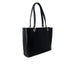 Black leather tote bag with double handles and silver hardware from Guess Women Bag