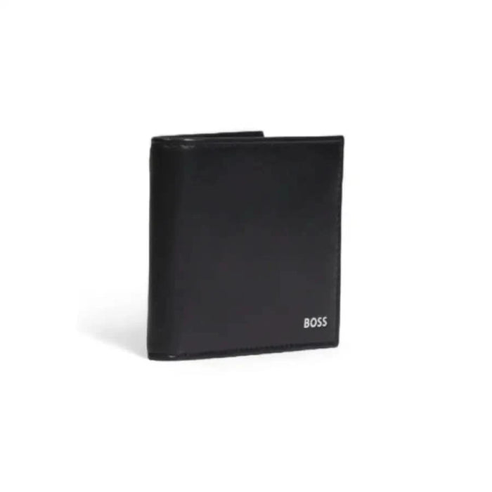 Black leather wallet with BOSS branding in the Boss Men Wallet collection