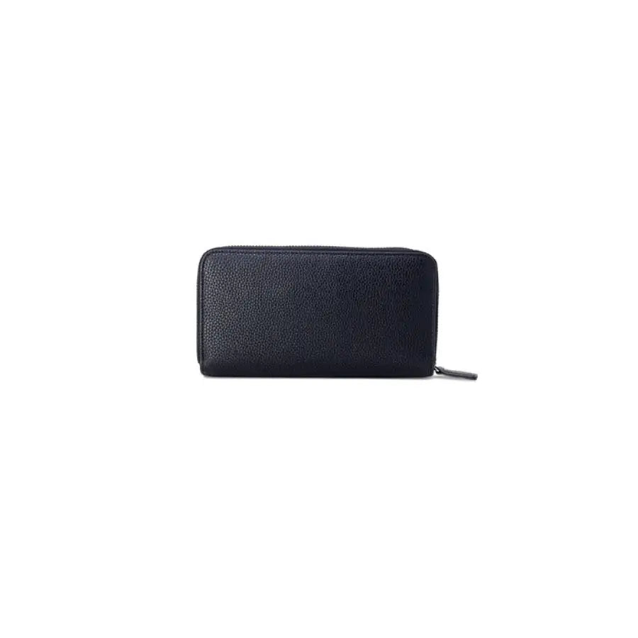 Armani Exchange women’s black leather zip-around wallet or clutch purse