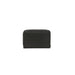 Calvin Klein Jeans Women Wallet - Black leather zip-around wallet with stitched edges