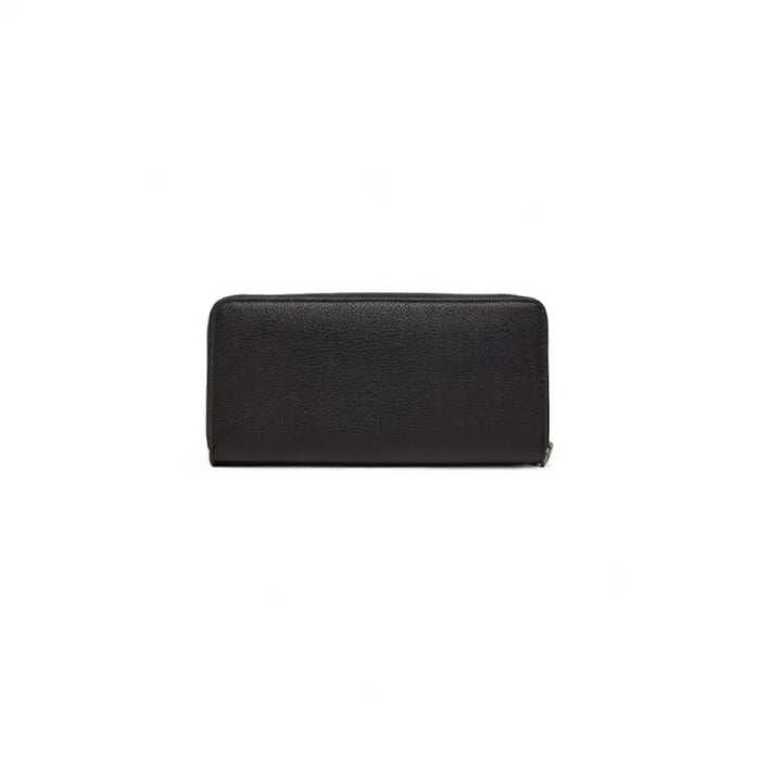 Black leather zip-around wallet from Calvin Klein Jeans for women showcasing sleek design