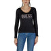 Black long-sleeve Guess Los Angeles shirt featuring silver text across the chest