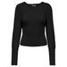 Black long-sleeved crewneck sweater from Only Women Knitwear collection