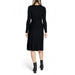 Black long-sleeved midi dress with flared skirt by Morgan De Toi for women