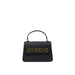 Black Love Moschino handbag featuring gold lettering and a top handle design