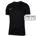 Black Nike Men T-Shirt featuring a small white Nike swoosh logo on the chest