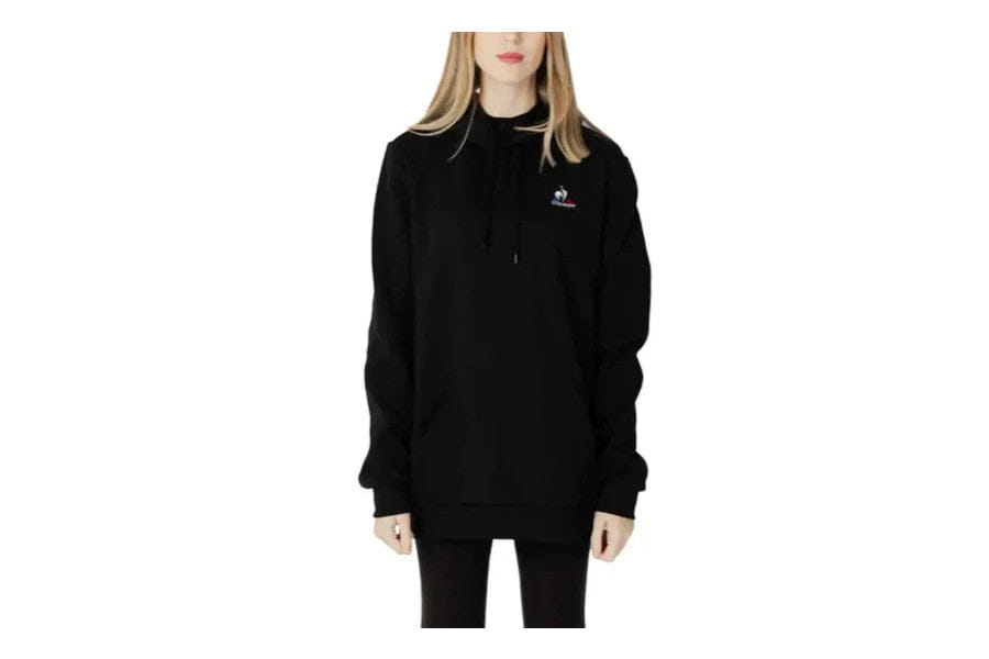 Black oversized hoodie sweatshirt with logo, perfect for minimalist outfits to shop.