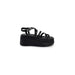 Tommy Hilfiger Jeans Black Strappy Platform Sandal with Ankle Strap for Women