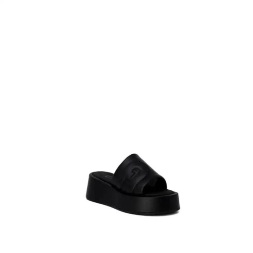 Black platform slide sandal with thick sole from Furla Women Slippers collection