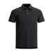 Jack & Jones men polo, black with white button, showcasing urban style clothing