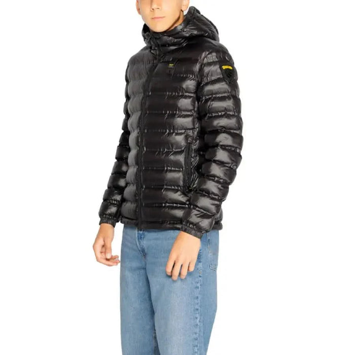 Black puffy winter jacket with a hood from Blauer Women Jacket collection