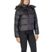 Black puffy winter jacket with hood and zipper from Calvin Klein Jeans for women