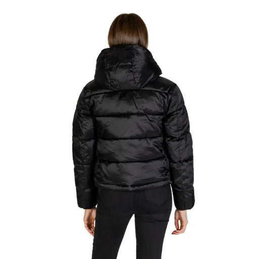 Black puffy winter jacket from the back, Calvin Klein Jeans Women’s Jacket