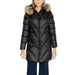 Black quilted down coat with fur-trimmed hood from Blauer Women Jacket collection