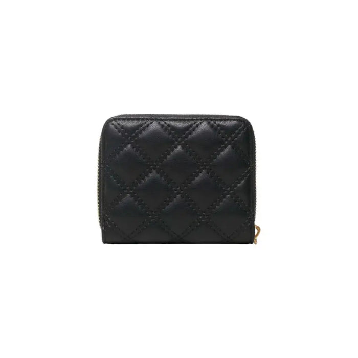 Black quilted leather wallet with zipper closure from Guess Women Wallet collection