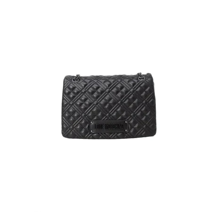 Black quilted leather handbag with chain strap from Love Moschino Women Bag collection