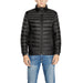 Black quilted puffer jacket with high collar and zipper from Boss Men Jacket collection