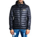 Black quilted puffer jacket with hood and EA7 logo from Ea7 Men Jacket collection