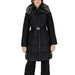 Black quilted winter coat with faux fur collar and belted waist by Guess Women Jacket