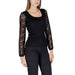 Black ribbed sweater with lace sleeves from Morgan De Toi Women’s T-Shirt collection