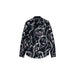 Black shirt with white abstract face designs from Desigual Women Shirt collection