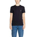 Black short-sleeved t-shirt with logo for Emporio Armani Underwear men’s collection