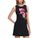 Desigual Women’s Dress: Black Sleeveless Dress with Vibrant Pink Floral Design