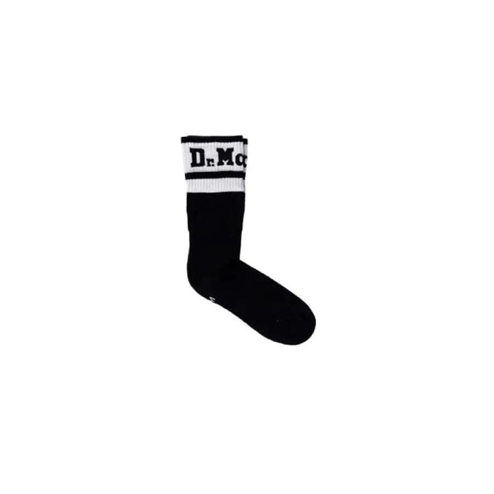 Black sock with white band featuring Dr. M text for Martens Men Underwear collection