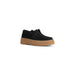 Black suede Clarks Men Moccasin shoe with thick gum rubber sole