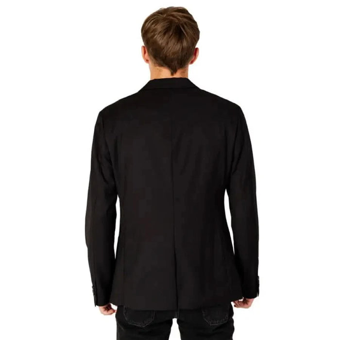 Black suit jacket back view for Armani Exchange Men Blazer in stylish design