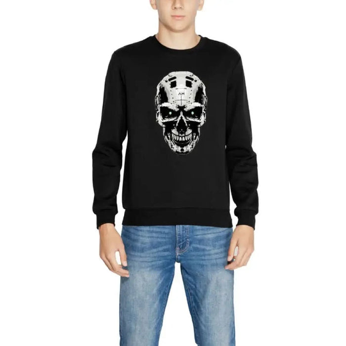 Black sweatshirt with a white skull graphic Antony Morato Men Sweatshirts