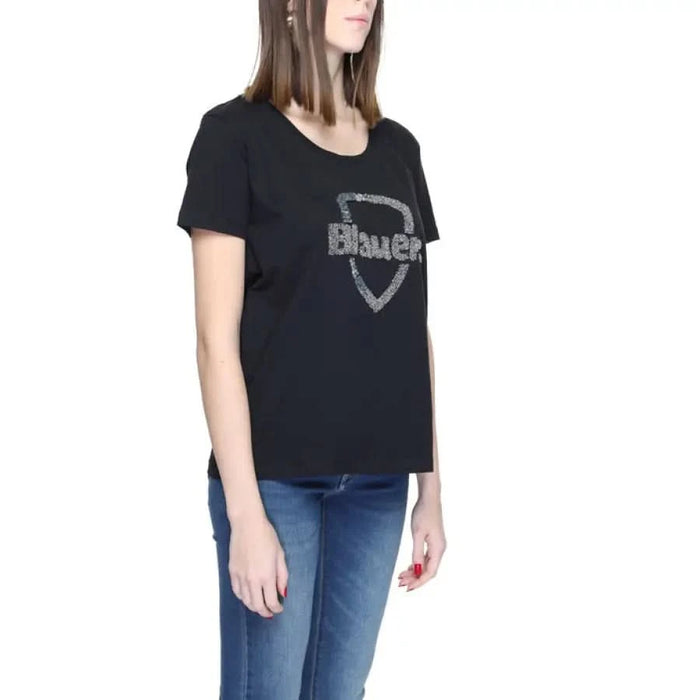 Black T-shirt with Blauer logo on front - Blauer Women’s T-Shirt